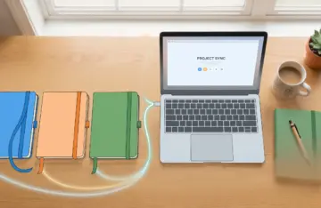 Three notebooks connected to one laptop, illustrating Gemini Gems vs Claude Projects vs ChatGPT Projects