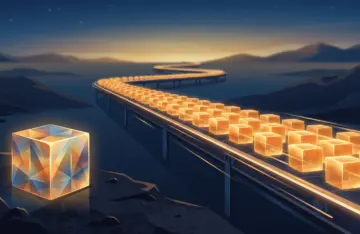 Conveyor belt of rapidly produced blocks illustrating the accelerating AI release cycle