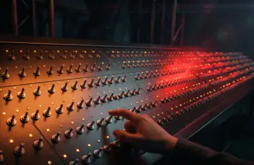 Illustration of a huge panel of switches representing Firefox about:config settings