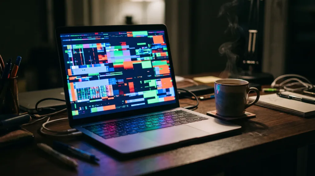 A glitching laptop screen after changing the wrong Chromium flags