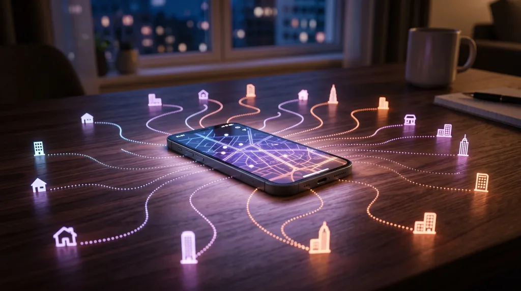 Smartphone location trail showing how apps can erode online privacy