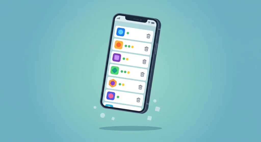 Illustration of a safe app removal list used to debloat Android without root